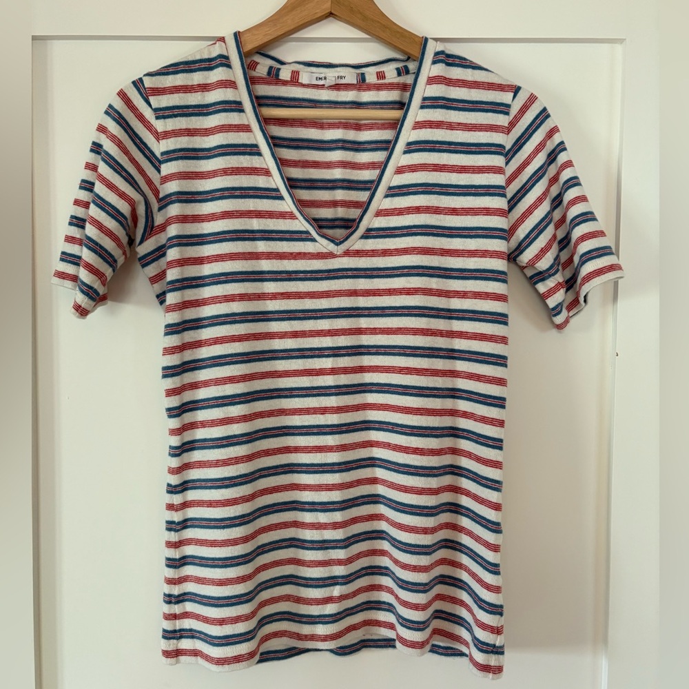 Emerson Fry Striped Hemp T-shirt - Size S